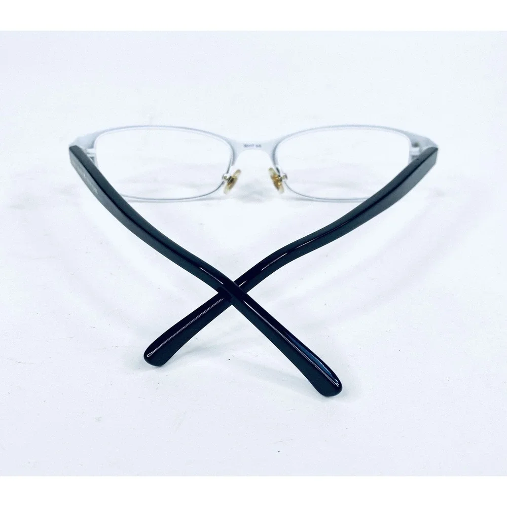 Kate Spade NY Black White Metal Rectangular Glasses W Acetate Temple 52 17 135